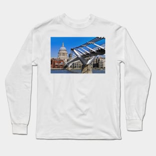 St Paul's Cathedral London Millennium Bridge Long Sleeve T-Shirt